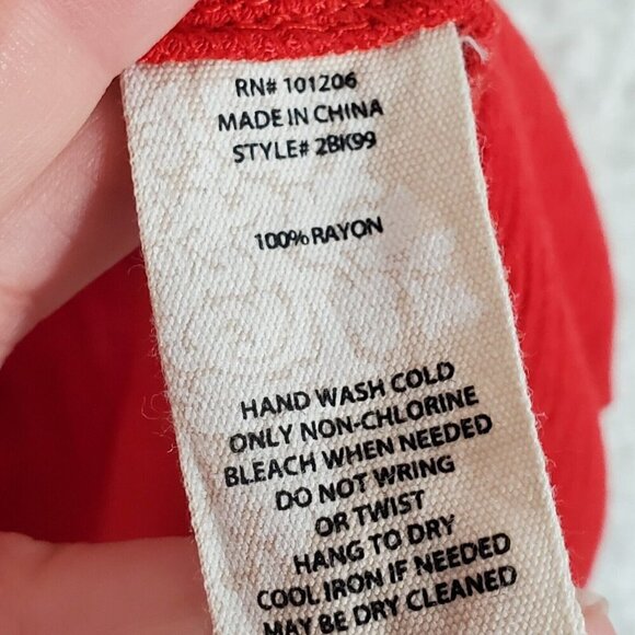 Soft Surroundings Women Gauzy Long Sleeve Dress Size Medium Red Flowy Lagenlook - Picture 7 of 13